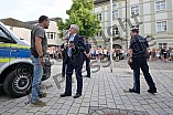 Demonstration gegen eine Veranstaltung der AfD am 09.07.2023 auf dem Residenzplatz in Eichstätt.