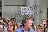 Demonstration gegen eine Veranstaltung der AfD am 09.07.2023 auf dem Residenzplatz in Eichstätt.