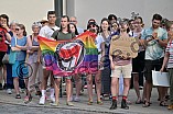 Demonstration gegen eine Veranstaltung der AfD am 09.07.2023 auf dem Residenzplatz in Eichstätt.