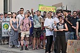Demonstration gegen eine Veranstaltung der AfD am 09.07.2023 auf dem Residenzplatz in Eichstätt.