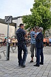 Demonstration gegen eine Veranstaltung der AfD am 09.07.2023 auf dem Residenzplatz in Eichstätt.